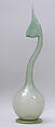 Swan-neck Bottle (Ashkdan), Glass, greenish; dip-molded, blown folded foot