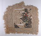 Textile Fragment, Wool, linen; plain weave, tapestry weave, weft loop weave