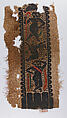 Textile Fragment, Wool, linen; plain weave, tapestry weave, weft loop weave (?)