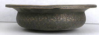 Basin, Brass; engraved, inlaid with black organic material