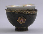 Cup, Cup holder: metal with silver gilding
Cup: Porcelain