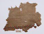 Fragment of a Tunic, Wool, linen; plain weave, tapestry weave