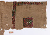 Fragment of a Tunic, Wool, linen; plain weave, tapestry weave