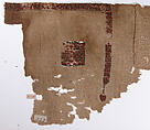 Fragment of a Tunic, Wool, linen; plain weave, tapestry weave