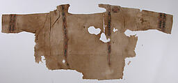 Fragment of a Tunic, Wool, linen; plain weave, tapestry weave