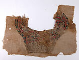 Textile Fragment, Wool, linen; plain weave, tapestry weave