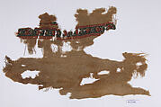 Textile Fragment, Wool, linen; plain weave, tapestry weave
