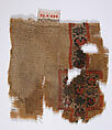 Textile Fragment, Wool, linen; plain weave, tapestry weave
