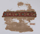 Textile Fragment, Wool, linen; plain weave, tapestry weave
