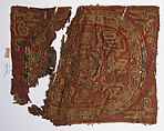 Textile Fragment, Wool, linen; plain weave, tapestry weave