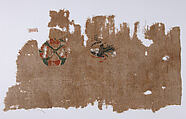 Textile Fragment, Wool, linen; plain weave, tapestry weave