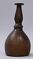 Bottle, Glass; mold and optic blown; tooled on the pontil