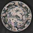 Plate Depicting Birds and Animals, Stonepaste; painted under transparent glaze