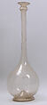 Bottle, Glass; free blown; tooled on the pontil