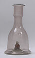 Water Pipe Base, Glass; free blown with applied decoration, tooled on the pontil