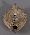 Lamp with Jewish Symbols, Earthenware; molded