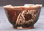 Cup, Stonepaste; luster-painted on opaque white glaze