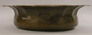 Basin with Figural Imagery, Brass; raised, engraved, and inlaid with silver and gold