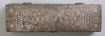 Writing Box, Copper; inlaid with silver and gold