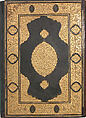 Qur'an Manuscript, Opaque watercolor, ink, and gold on paper; gilt-stamped leather