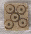 Counter, Bone; incised and inlaid with paint