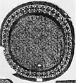 Large Interlace Roundel from a Domestic Textile or Tunic, Wool, linen; plain weave, tapestry weave