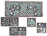 Tile Panel, Stonepaste; modeled, polychrome painted under transparent glaze