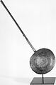 Long-Handled Spoon Inscribed in Arabic with Good Wishes, Mahmud ibn Muhammad ibn Abi al-Hasan al-Naqqash, High-tin bronze alloy; cast, chased, and drilled