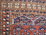 Tent Door Hanging, Wool (warp, weft and pile), cotton (pile); symmetrically knotted pile