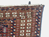 Tent Door Hanging, Wool (warp, weft and pile), cotton (pile); symmetrically knotted pile