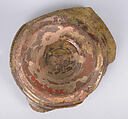 Fragment of a Bowl, Earthenware; incised decoration through a white slip and coloring under transparent glaze