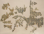 Textile Fragment with Addorsed Parrots and Griffins, Silk; lampas