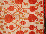 Carpet, Cotton (warp), wool (weft and pile); asymmetrically knotted pile