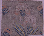 Textile Fragments with Irises, Silk, metal wrapped thread; lampas