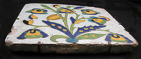 Tile, Stonepaste; glazed