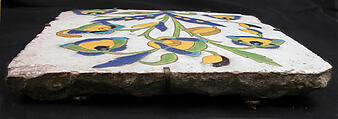 Tile, Stonepaste; glazed