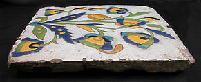 Tile, Stonepaste; glazed