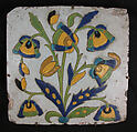Tile, Stonepaste; glazed