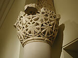 Capital with a Pattern of Grape Leaves and Vines, Limestone; carved in relief