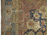 Carpet, Cotton (warp and weft), wool (pile); asymmetrically knotted pile