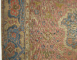 Carpet, Cotton (warp and weft), wool (pile); asymmetrically knotted pile