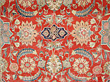 Carpet with Scrolling Vines and Blossoms, Silk (warp and weft), pashmina wool (pile); asymmetrically knotted pile