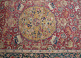 Carpet, Silk (warp), cotton (weft), wool (pile); asymmetrically knotted pile
