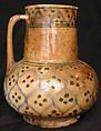 Ewer, Stonepaste; underglaze painted