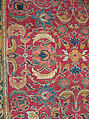 Carpet, Cotton (warp and weft), wool (pile); asymmetrically knotted pile