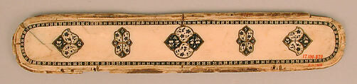 Cover of a Pen Box, Ivory; carved and inlaid with jewels