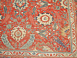Carpet, Cotton (warp and weft), wool (pile); asymmetrically knotted pile