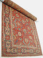 Carpet, Cotton (warp and weft), wool (pile); asymmetrically knotted pile