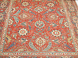 Carpet, Cotton (warp and weft), wool (pile); asymmetrically knotted pile