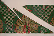 Textile Fragment, Silk, metal wrapped thread; lampas (kemha)